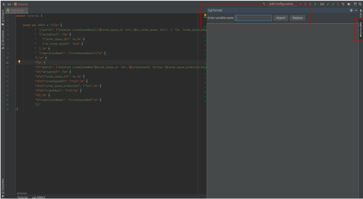 Actual GraphQL Formatter IntelliJ tool window